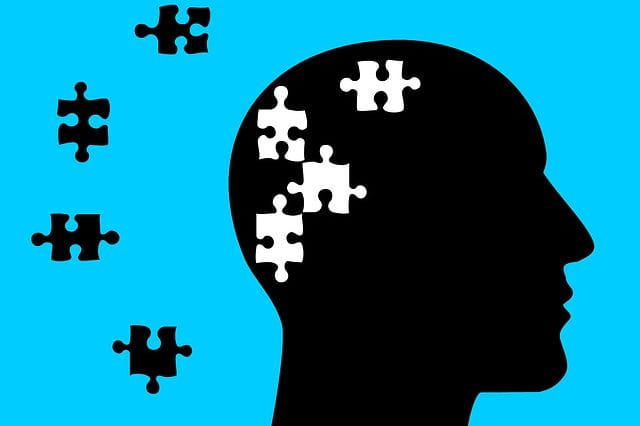 Image de puzzles manquants dans un cerveau pour évoquer la maladie d'Alzheimer.